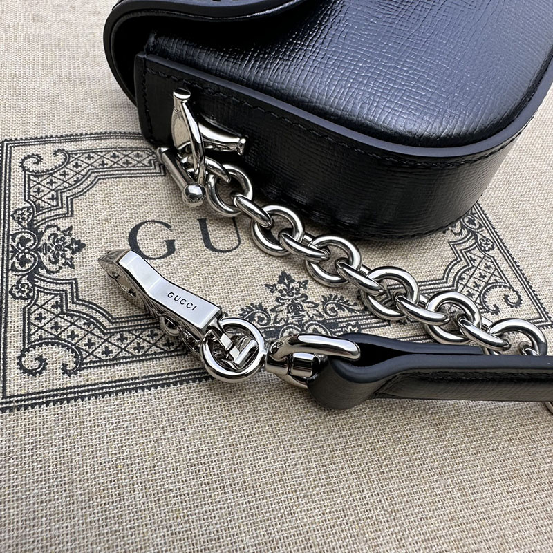 グッチ バッグ 未使用品 GUCCI ホースビット 1955 ミニ ショルダーバッグ 774209 1DB0N 1000 ブラック ハイブランド レディース - 画像 (5)