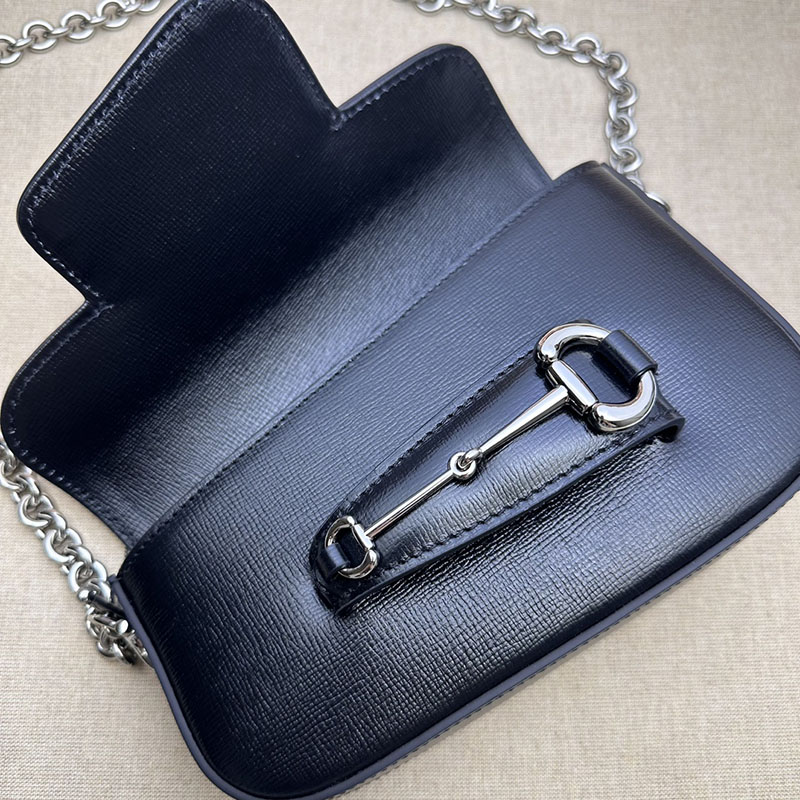 グッチ バッグ 未使用品 GUCCI ホースビット 1955 ミニ ショルダーバッグ 774209 1DB0N 1000 ブラック ハイブランド レディース - 画像 (4)