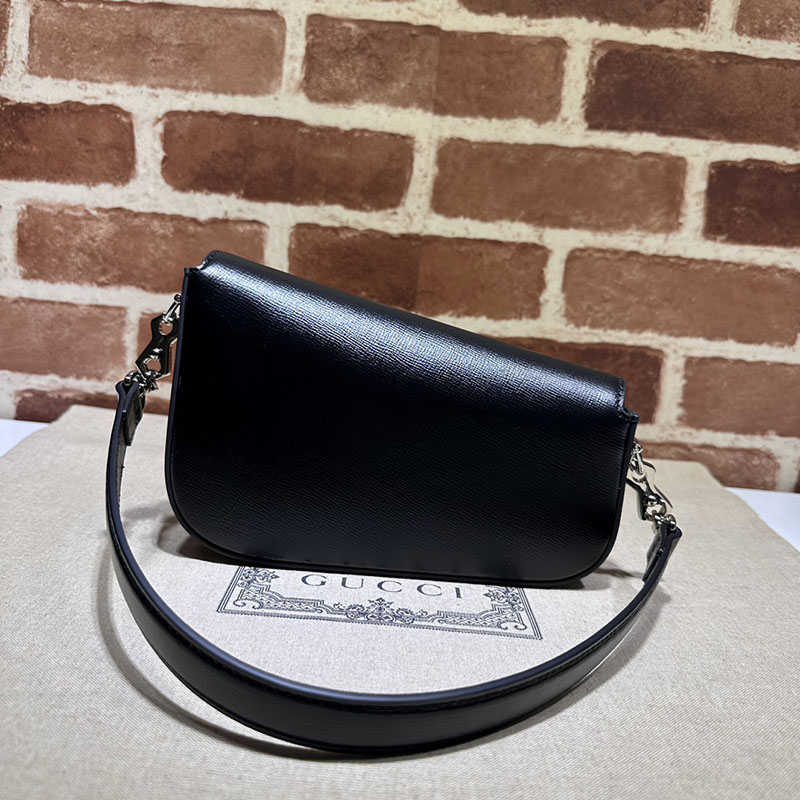 グッチ バッグ 未使用品 GUCCI ホースビット 1955 ミニ ショルダーバッグ 774209 1DB0N 1000 ブラック ハイブランド レディース - 画像 (2)