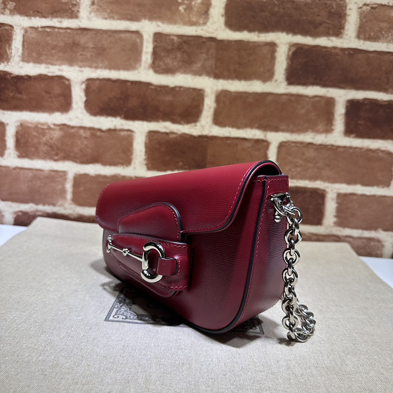 グッチ バッグ 未使用品 GUCCI ホースビット 1955 ミニ ショルダーバッグ 774209 1DB0N 6207 ロッソ アンコーラ ハイブランド レディース - 画像 (9)