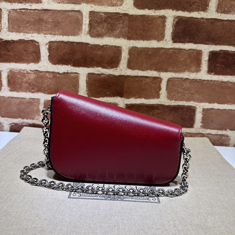 グッチ バッグ 未使用品 GUCCI ホースビット 1955 ミニ ショルダーバッグ 774209 1DB0N 6207 ロッソ アンコーラ ハイブランド レディース - 画像 (8)