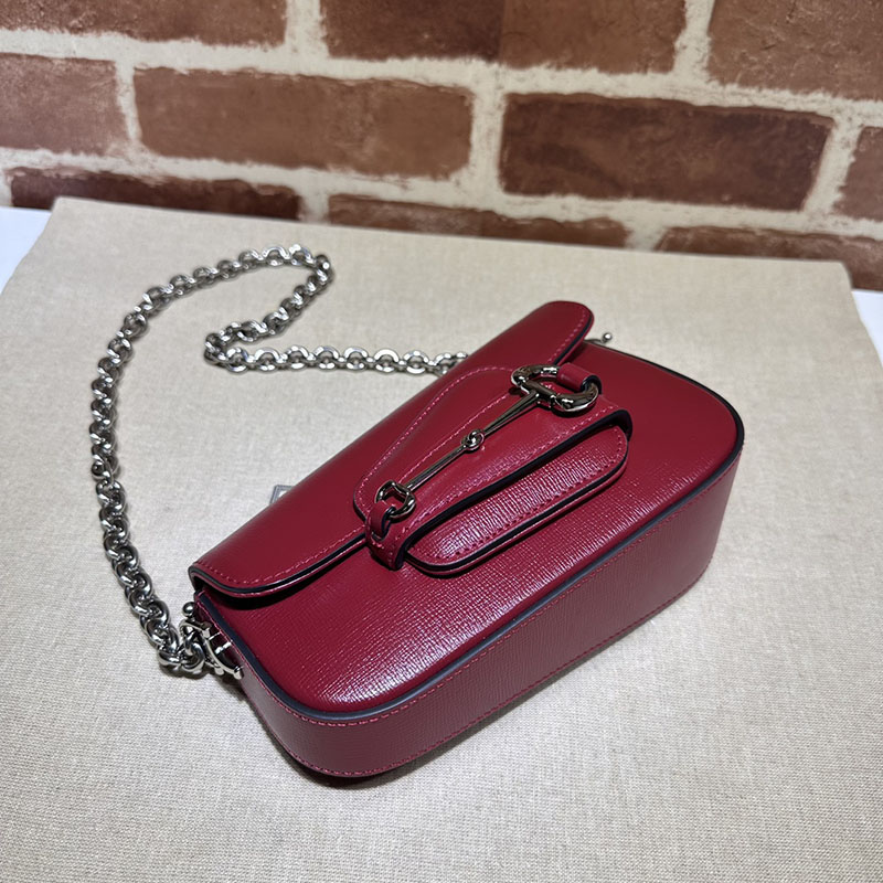 グッチ バッグ 未使用品 GUCCI ホースビット 1955 ミニ ショルダーバッグ 774209 1DB0N 6207 ロッソ アンコーラ ハイブランド レディース - 画像 (7)