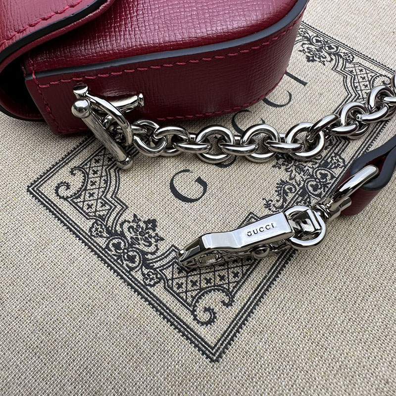 グッチ バッグ 未使用品 GUCCI ホースビット 1955 ミニ ショルダーバッグ 774209 1DB0N 6207 ロッソ アンコーラ ハイブランド レディース - 画像 (5)
