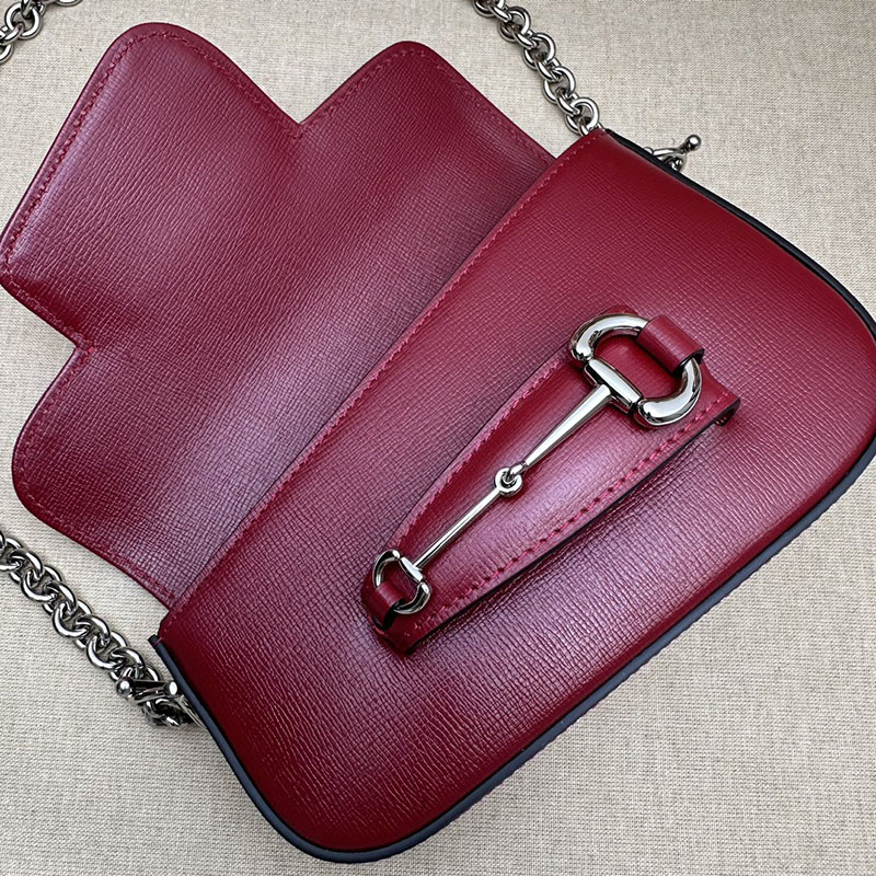 グッチ バッグ 未使用品 GUCCI ホースビット 1955 ミニ ショルダーバッグ 774209 1DB0N 6207 ロッソ アンコーラ ハイブランド レディース - 画像 (4)