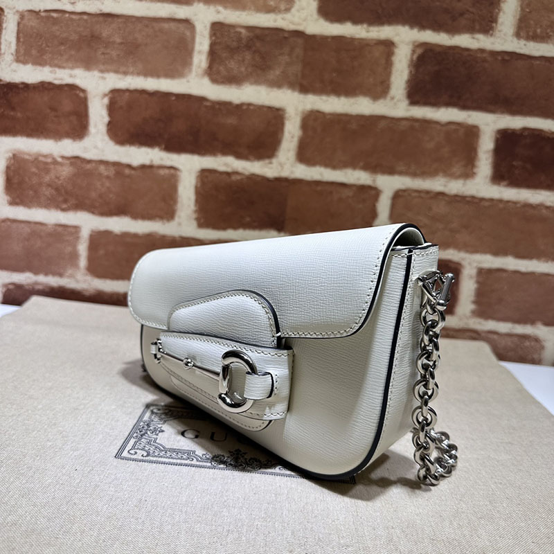 グッチ バッグ 未使用品 GUCCI ホースビット 1955 ミニ ショルダーバッグ 774209 1DB0N 9022 ホワイト ハイブランド レディース - 画像 (9)