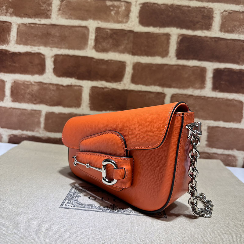 グッチ バッグ 未使用品 GUCCI ホースビット 1955 ミニ ショルダーバッグ 774209 1DB0N 7541 オレンジ ハイブランド レディース - 画像 (9)