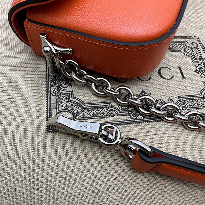 グッチ バッグ 未使用品 GUCCI ホースビット 1955 ミニ ショルダーバッグ 774209 1DB0N 7541 オレンジ ハイブランド レディース - 画像 (5)