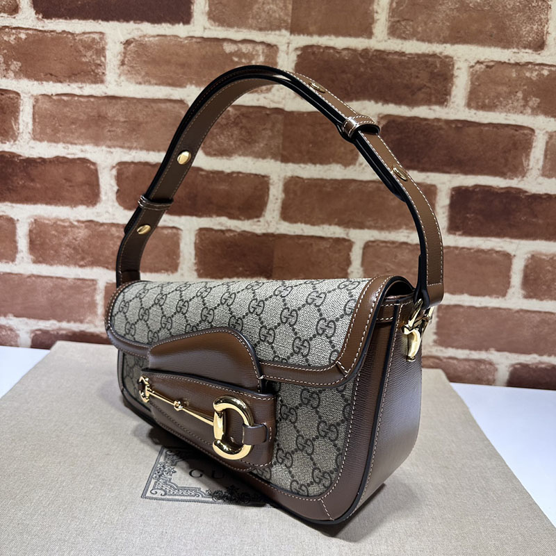 グッチ バッグ 未使用品 GUCCI ホースビット 1955 スモール ショルダーバッグ 764155 KGD0N 8563 ベージュ&ブラウン ハイブランド レディース - 画像 (9)