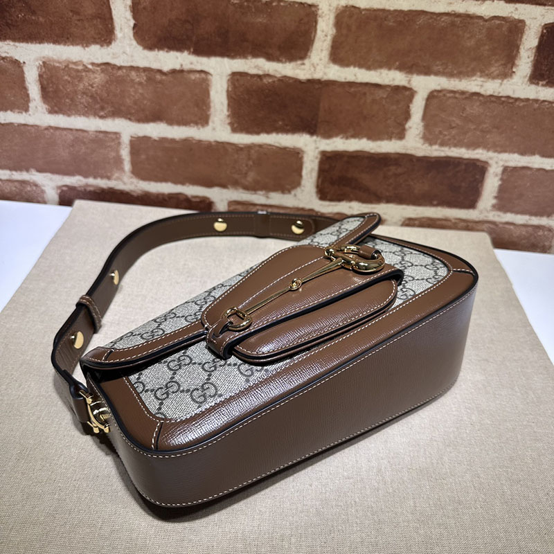 グッチ バッグ 未使用品 GUCCI ホースビット 1955 スモール ショルダーバッグ 764155 KGD0N 8563 ベージュ&ブラウン ハイブランド レディース - 画像 (7)
