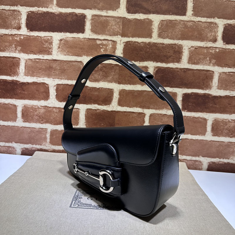 グッチ バッグ 未使用品 GUCCI ホースビット 1955 スモール ショルダーバッグ 764155 1DB0N 1000 ブラック ハイブランド レディース - 画像 (9)