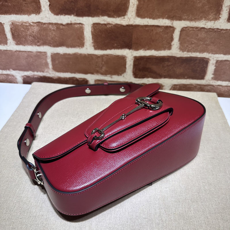 グッチ バッグ 未使用品 GUCCI ホースビット 1955 スモール ショルダーバッグ 764155 1DB0N 6207 ロッソ アンコーラ ハイブランド レディース - 画像 (7)