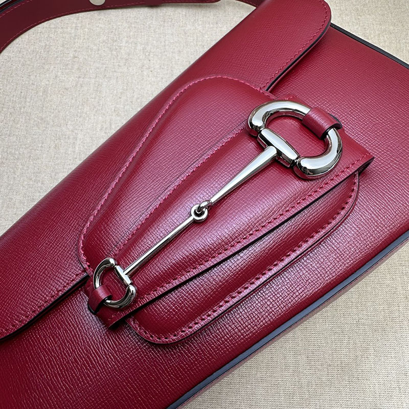 グッチ バッグ 未使用品 GUCCI ホースビット 1955 スモール ショルダーバッグ 764155 1DB0N 6207 ロッソ アンコーラ ハイブランド レディース - 画像 (6)