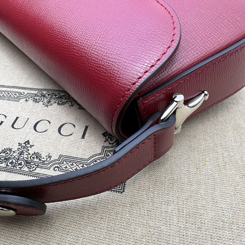 グッチ バッグ 未使用品 GUCCI ホースビット 1955 スモール ショルダーバッグ 764155 1DB0N 6207 ロッソ アンコーラ ハイブランド レディース - 画像 (5)