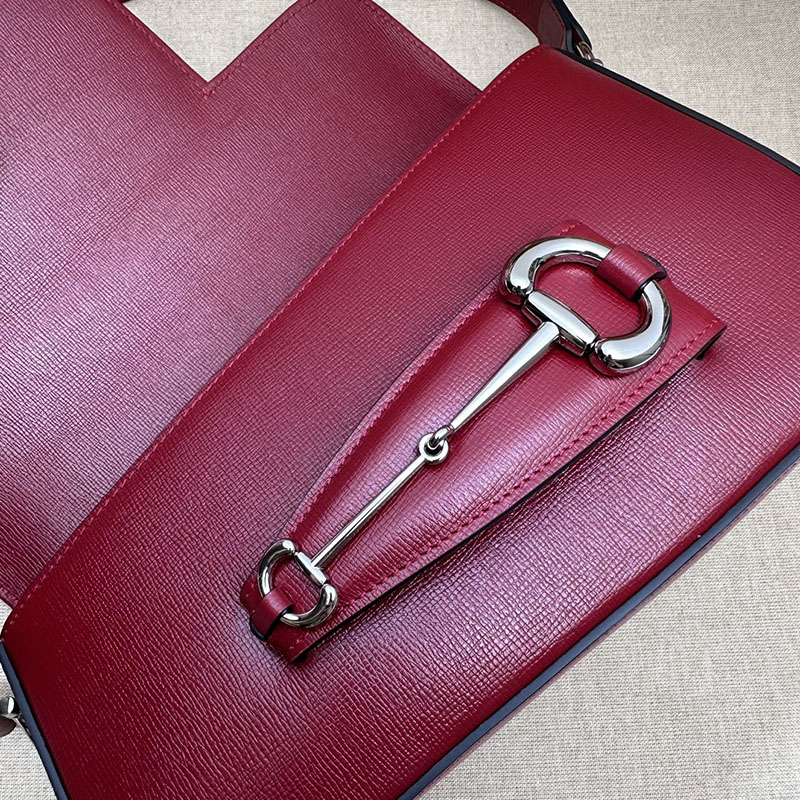 グッチ バッグ 未使用品 GUCCI ホースビット 1955 スモール ショルダーバッグ 764155 1DB0N 6207 ロッソ アンコーラ ハイブランド レディース - 画像 (4)