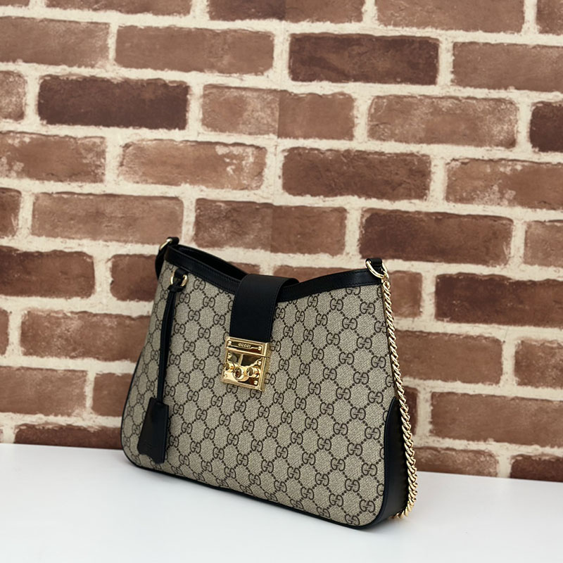 グッチ バッグ 未使用品 GUCCI パドロック GG ミディアム ショルダーバッグ 795113 KHNKG 9765 ベージュ&ブラック ハイブランドバッグ 人気ランキング - 画像 (9)