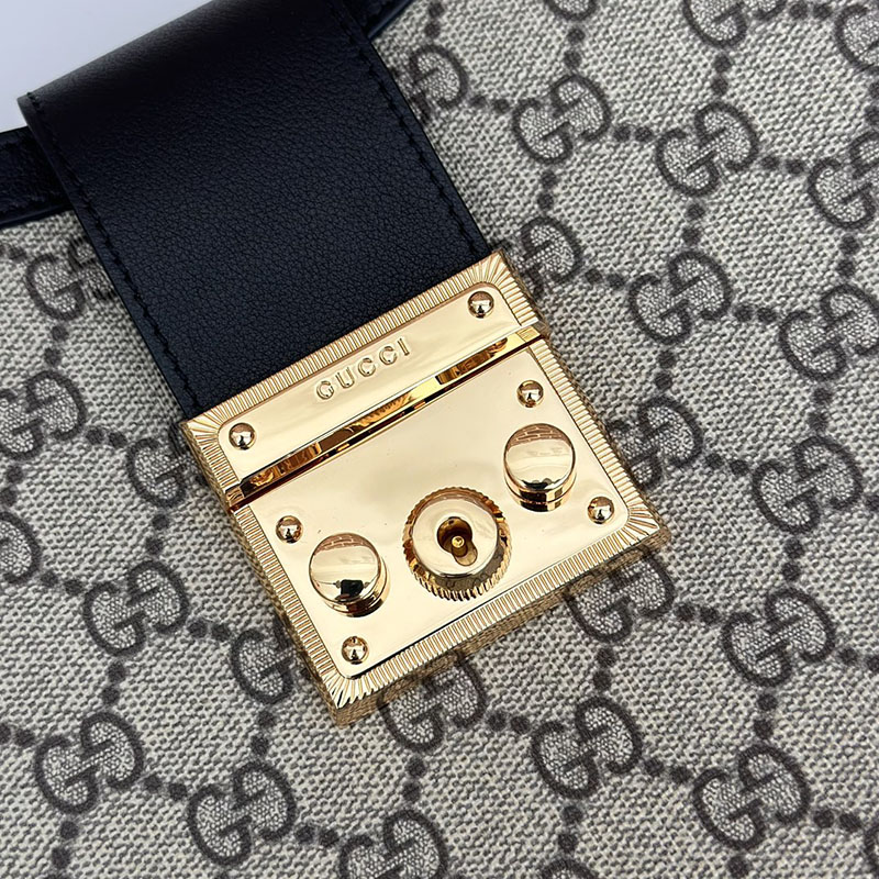グッチ バッグ 未使用品 GUCCI パドロック GG ミディアム ショルダーバッグ 795113 KHNKG 9765 ベージュ&ブラック ハイブランドバッグ 人気ランキング - 画像 (6)