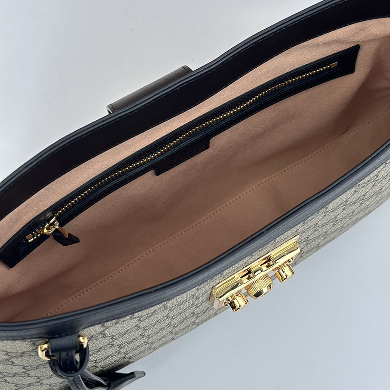 グッチ バッグ 未使用品 GUCCI パドロック GG ミディアム ショルダーバッグ 795113 KHNKG 9765 ベージュ&ブラック ハイブランドバッグ 人気ランキング - 画像 (2)
