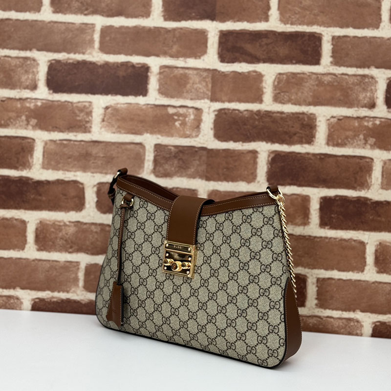 グッチ バッグ 未使用品 GUCCI パドロック GG ミディアム ショルダーバッグ 795113 KHNKG 8534 ベージュ&ブラウン ハイブランドバッグ 人気ランキング - 画像 (9)