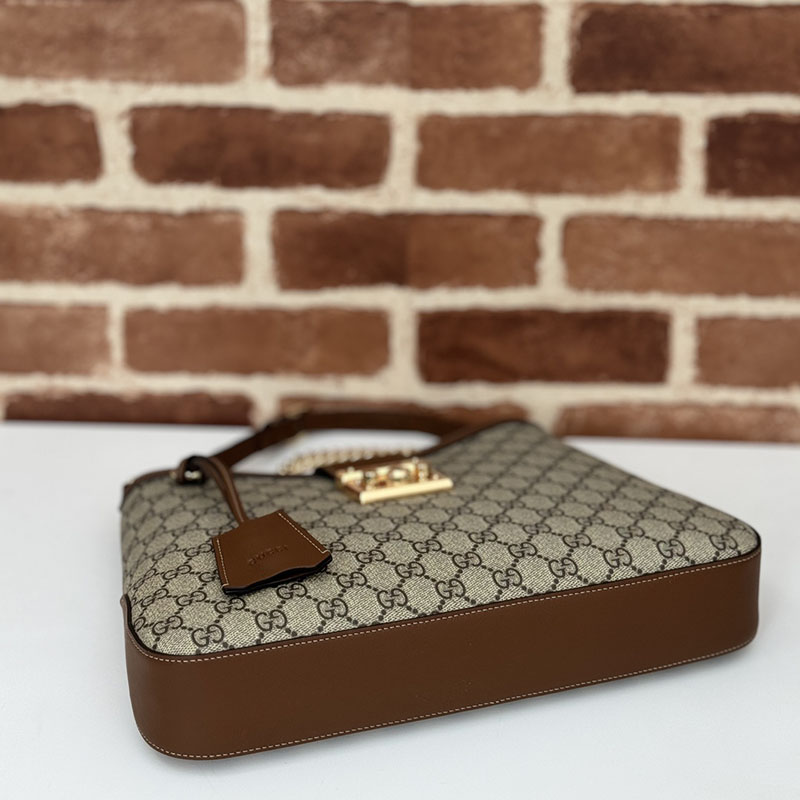 グッチ バッグ 未使用品 GUCCI パドロック GG ミディアム ショルダーバッグ 795113 KHNKG 8534 ベージュ&ブラウン ハイブランドバッグ 人気ランキング - 画像 (7)