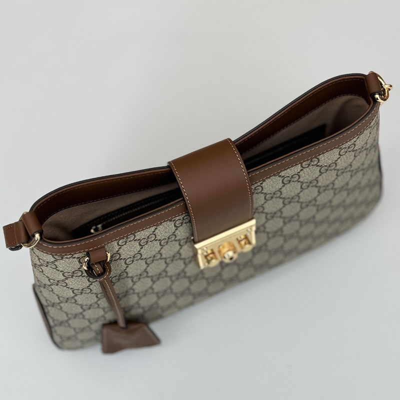 グッチ バッグ 未使用品 GUCCI パドロック GG ミディアム ショルダーバッグ 795113 KHNKG 8534 ベージュ&ブラウン ハイブランドバッグ 人気ランキング - 画像 (3)