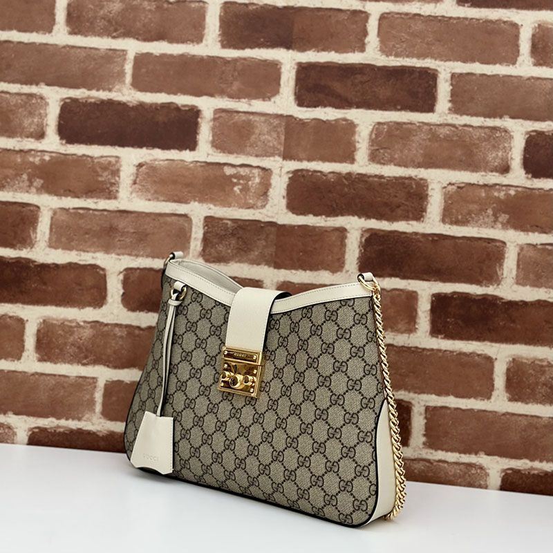 グッチ バッグ 未使用品 GUCCI パドロック GG ミディアム ショルダーバッグ 795113 KHNKG 9641 ベージュ/ホワイト ハイブランドバッグ 人気ランキング - 画像 (9)