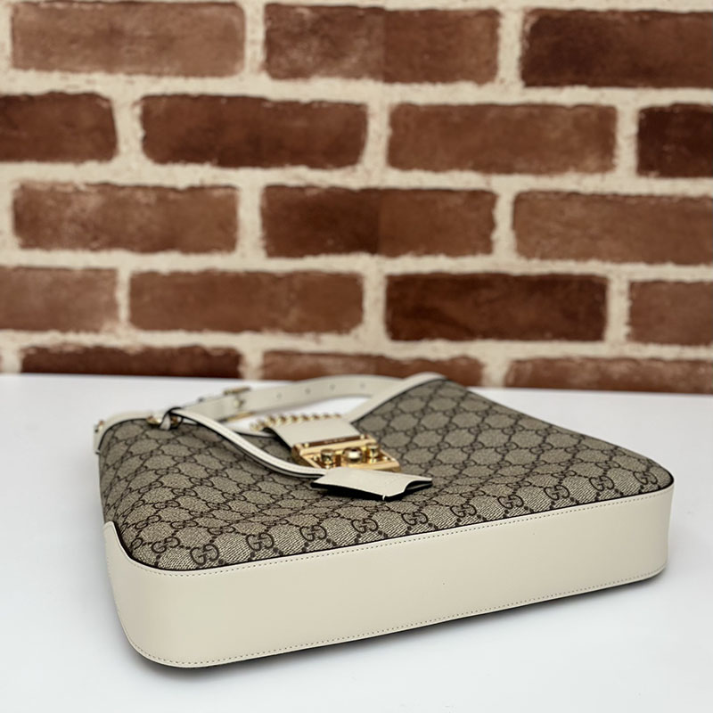 グッチ バッグ 未使用品 GUCCI パドロック GG ミディアム ショルダーバッグ 795113 KHNKG 9641 ベージュ/ホワイト ハイブランドバッグ 人気ランキング - 画像 (7)