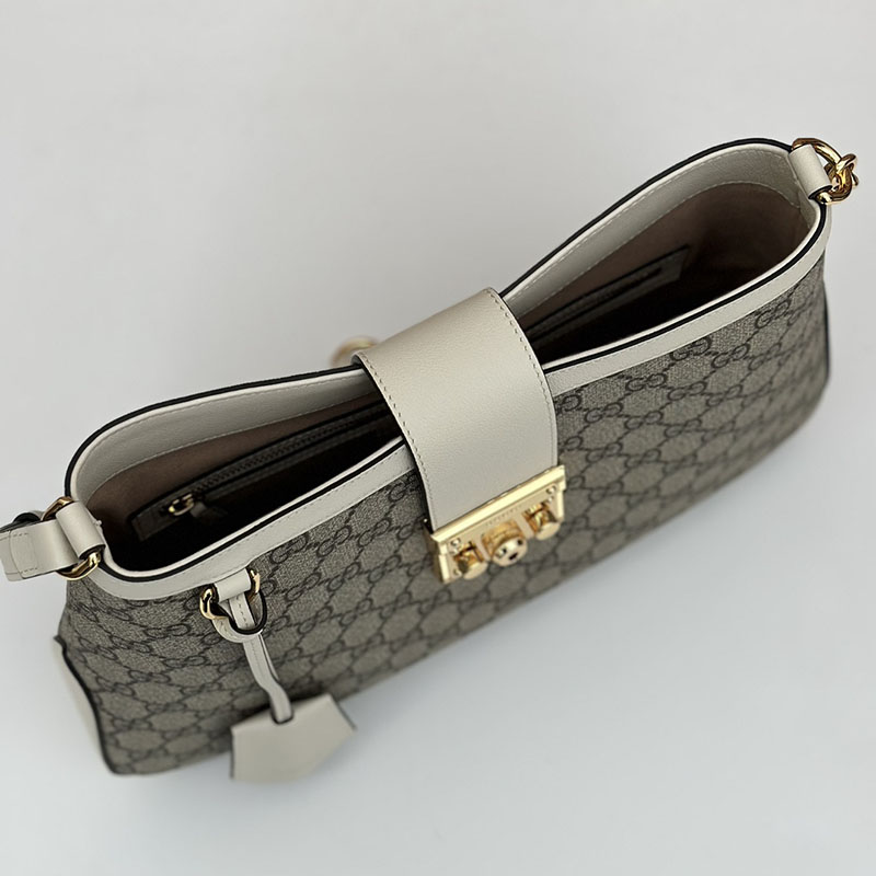 グッチ バッグ 未使用品 GUCCI パドロック GG ミディアム ショルダーバッグ 795113 KHNKG 9641 ベージュ/ホワイト ハイブランドバッグ 人気ランキング - 画像 (3)