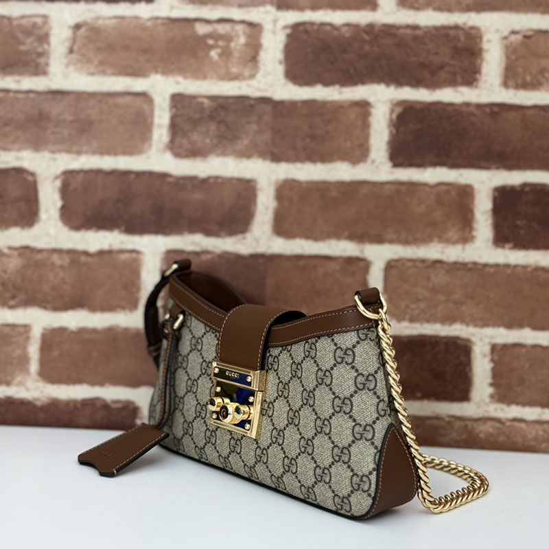 グッチ バッグ 未使用品 GUCCI パドロック スモール ショルダーバッグ 811705 KHNKG 8534 ベージュ&ブラウン レディース ハイブランド バッグ - 画像 (9)