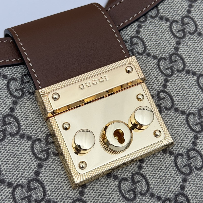 グッチ バッグ 未使用品 GUCCI パドロック スモール ショルダーバッグ 811705 KHNKG 8534 ベージュ&ブラウン レディース ハイブランド バッグ - 画像 (5)
