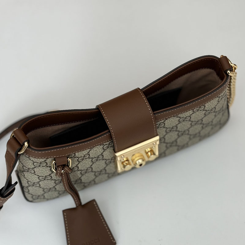 グッチ バッグ 未使用品 GUCCI パドロック スモール ショルダーバッグ 811705 KHNKG 8534 ベージュ&ブラウン レディース ハイブランド バッグ - 画像 (3)