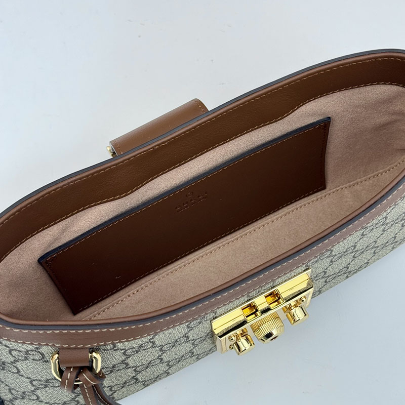 グッチ バッグ 未使用品 GUCCI パドロック スモール ショルダーバッグ 811705 KHNKG 8534 ベージュ&ブラウン レディース ハイブランド バッグ - 画像 (2)