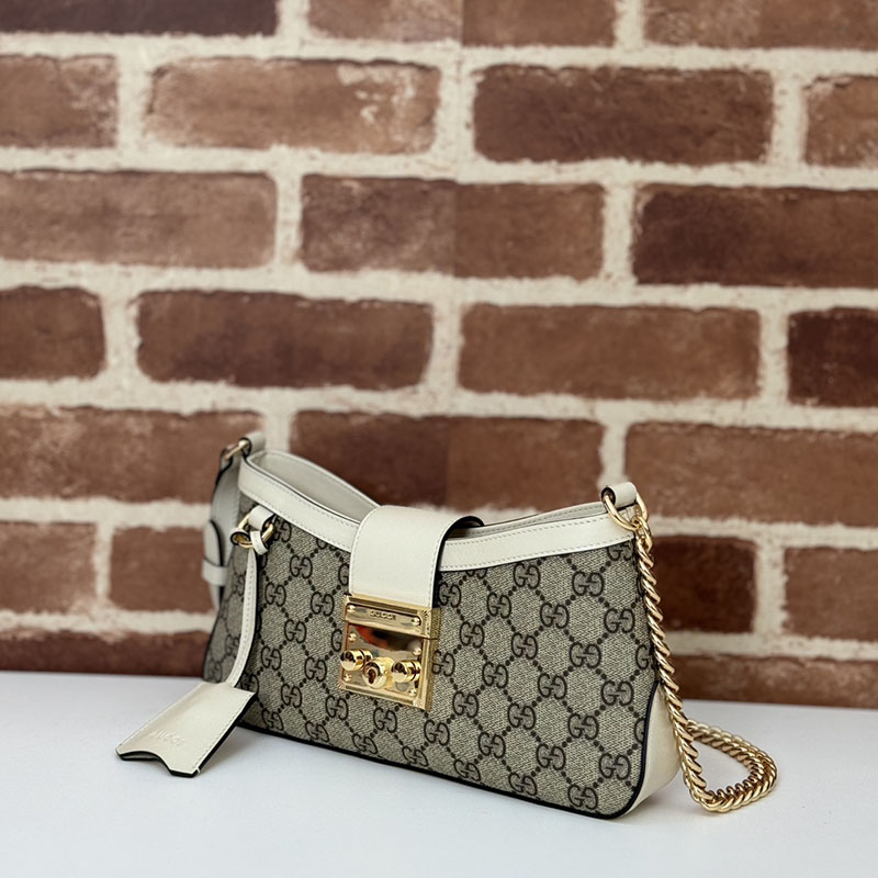 グッチ バッグ 未使用品 GUCCI パドロック スモール ショルダーバッグ 811705 KHNKG 9641 ベージュ&ホワイト レディース ハイブランド バッグ - 画像 (9)
