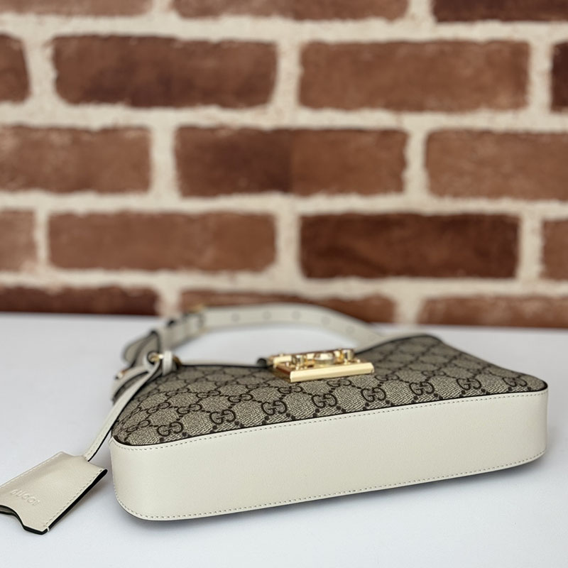 グッチ バッグ 未使用品 GUCCI パドロック スモール ショルダーバッグ 811705 KHNKG 9641 ベージュ&ホワイト レディース ハイブランド バッグ - 画像 (7)