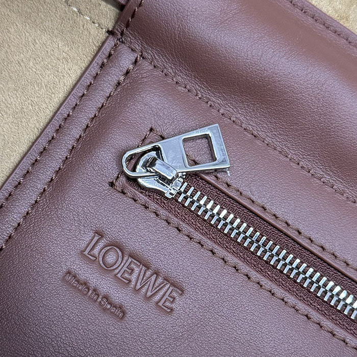 ロエベ バッグ 新作 2024 LOEWE フラメンコ サッチェル B411FSAX04-4783 ブラウニー シャイニーサプルカーフ シルバー金具 - 画像 (2)
