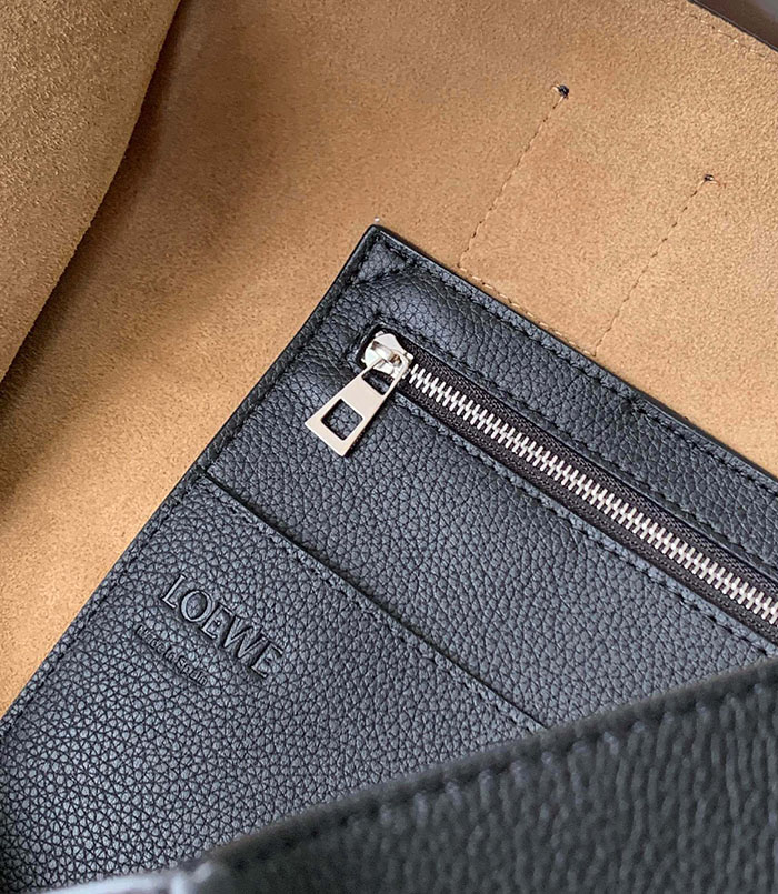 ロエベ トートバッグ アウトレット LOEWE バックル ジッパー トートバッグ B692K99X02-1100 ブラック ソフトグレインカーフ シルバー金具 - 画像 (3)