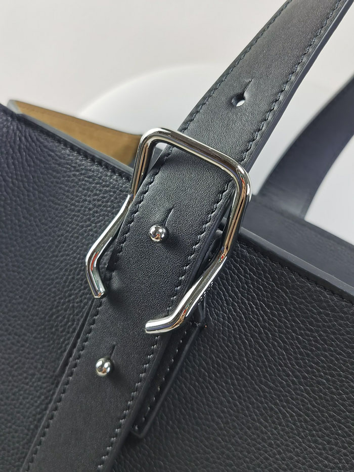 ロエベ トートバッグ 人気 LOEWE バックル ジッパー トートバッグ B692K99X02-5544 ディープネイビー ソフトグレインカーフ シルバー金具 - 画像 (6)