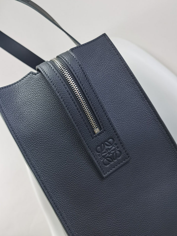 ロエベ トートバッグ 人気 LOEWE バックル ジッパー トートバッグ B692K99X02-5544 ディープネイビー ソフトグレインカーフ シルバー金具 - 画像 (5)