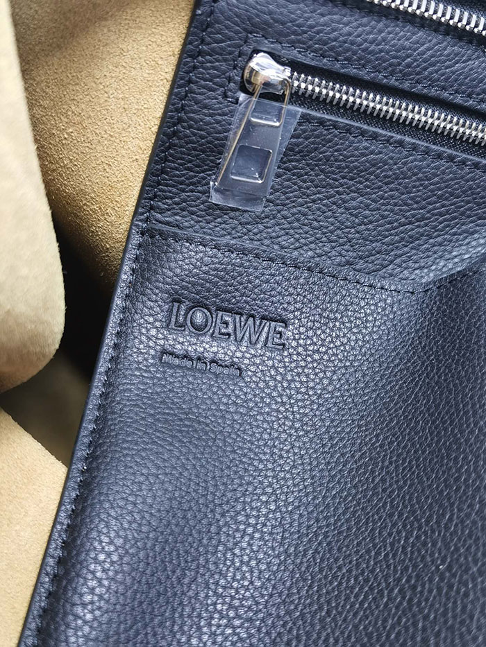 ロエベ トートバッグ 人気 LOEWE バックル ジッパー トートバッグ B692K99X02-5544 ディープネイビー ソフトグレインカーフ シルバー金具 - 画像 (3)