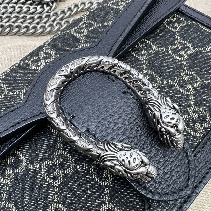 グッチ バッグ 未使用品 GUCCI ディオニュソス スモール ショルダーバッグ 499623 92TJN 1095 ブラック/グレー レディース ハイブランド バッグ - 画像 (6)