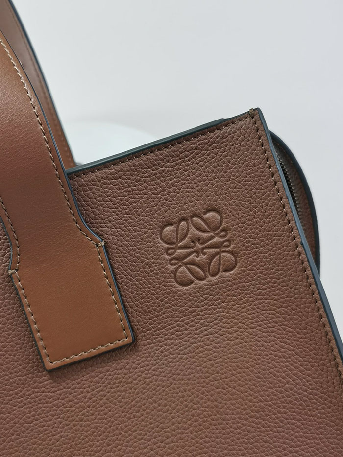 ロエベ トートバッグ 人気 LOEWE バックル ジッパー トートバッグ B692K99X02-7240 ダークバーガンディ ソフトグレインカーフ シルバー金具 - 画像 (6)