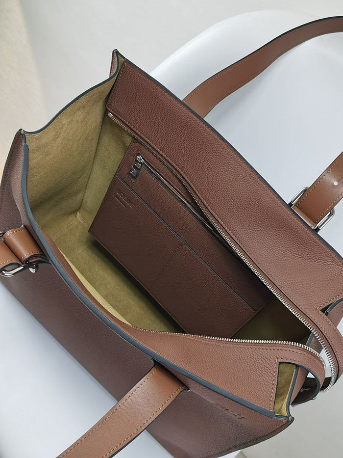 ロエベ トートバッグ 人気 LOEWE バックル ジッパー トートバッグ B692K99X02-7240 ダークバーガンディ ソフトグレインカーフ シルバー金具 - 画像 (4)