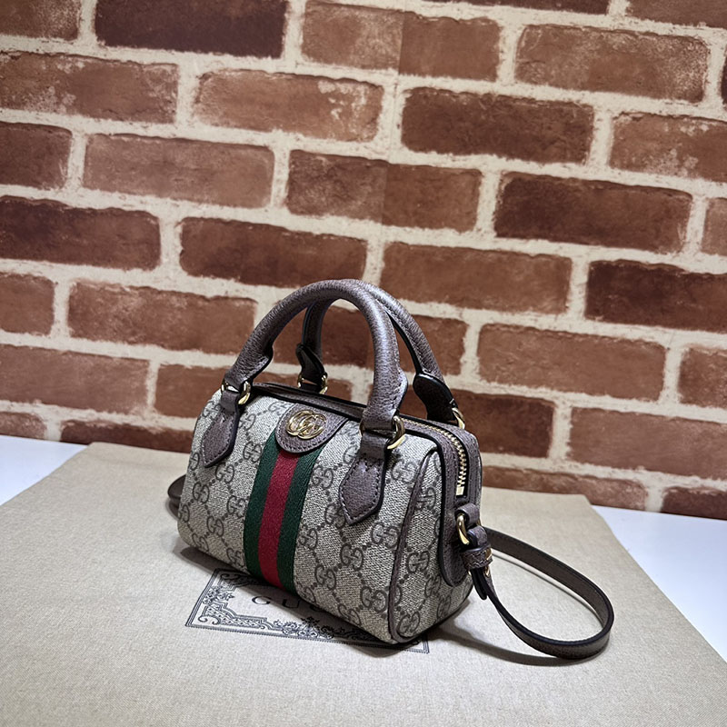 グッチ バッグ 未使用品 GUCCI オフィディア スーパーミニバッグ 781490 96IWG 8745 ベージュ/ブラウン ミニボストンバッグ レディース 人気 - 画像 (9)