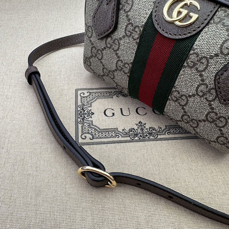 グッチ バッグ 未使用品 GUCCI オフィディア スーパーミニバッグ 781490 96IWG 8745 ベージュ/ブラウン ミニボストンバッグ レディース 人気 - 画像 (4)