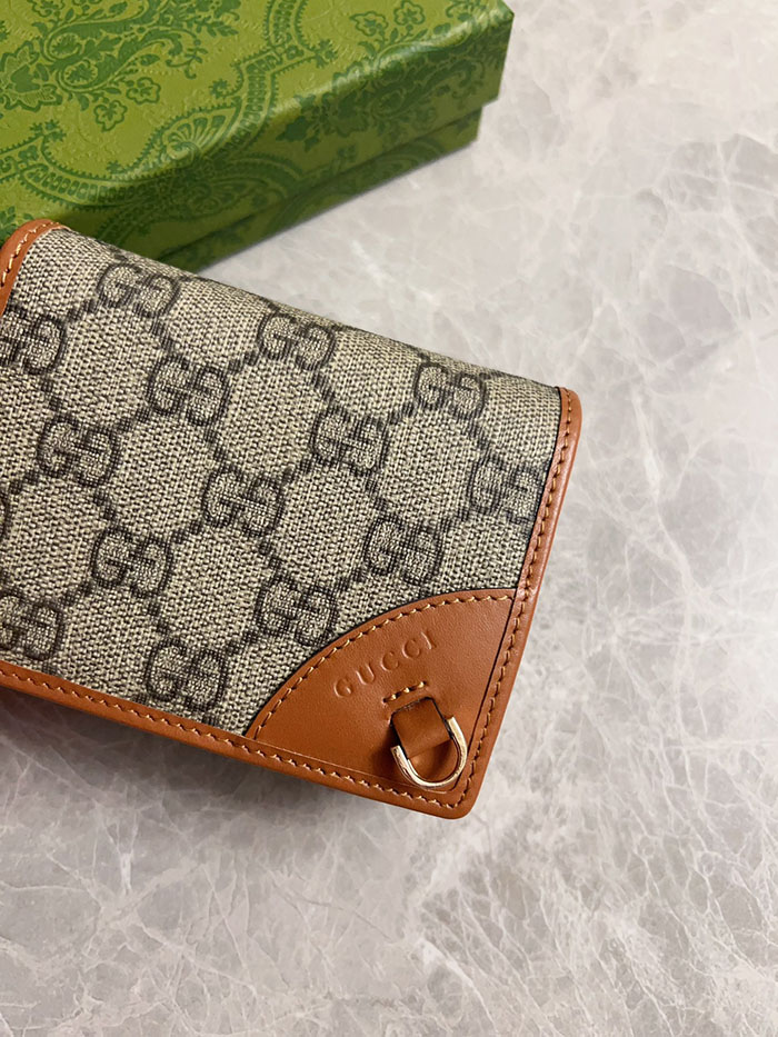 グッチ GGエンブレム ミニ ウォレット 820692 FAD6L 9758 ベージュ&ダークブラウン gucci ミニ財布 人気 - 画像 (9)