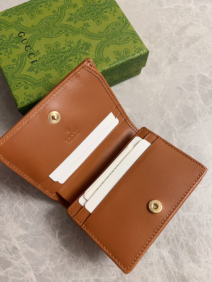 グッチ GGエンブレム ミニ ウォレット 820692 FAD6L 9758 ベージュ&ダークブラウン gucci ミニ財布 人気 - 画像 (7)