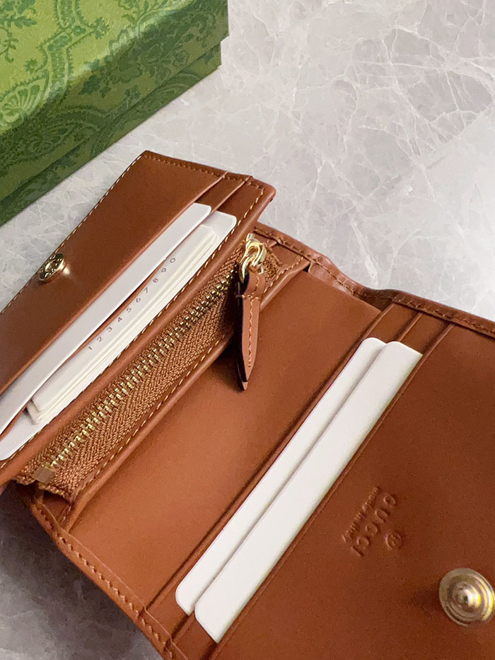グッチ GGエンブレム ミニ ウォレット 820692 FAD6L 9758 ベージュ&ダークブラウン gucci ミニ財布 人気 - 画像 (6)