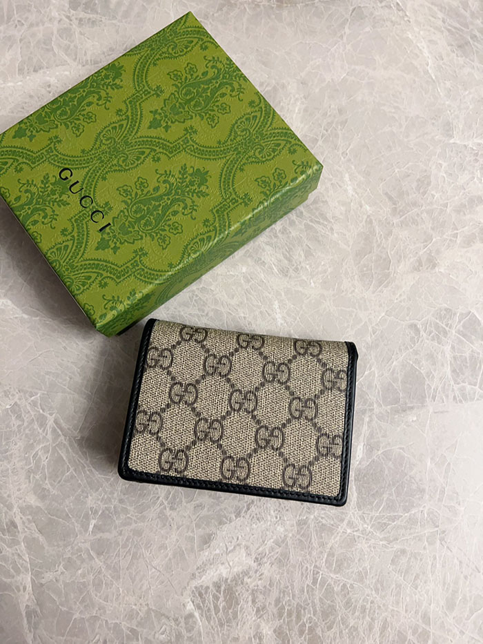 グッチ GGエンブレム ミニ ウォレット 820692 FAD6L 9741 ベージュ&ブラック gucci ミニ財布 人気 - 画像 (8)