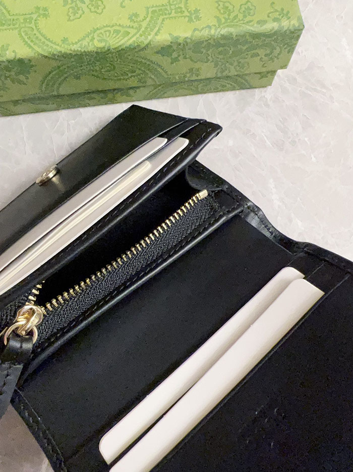 グッチ GGエンブレム ミニ ウォレット 820692 FAD6L 9741 ベージュ&ブラック gucci ミニ財布 人気 - 画像 (6)