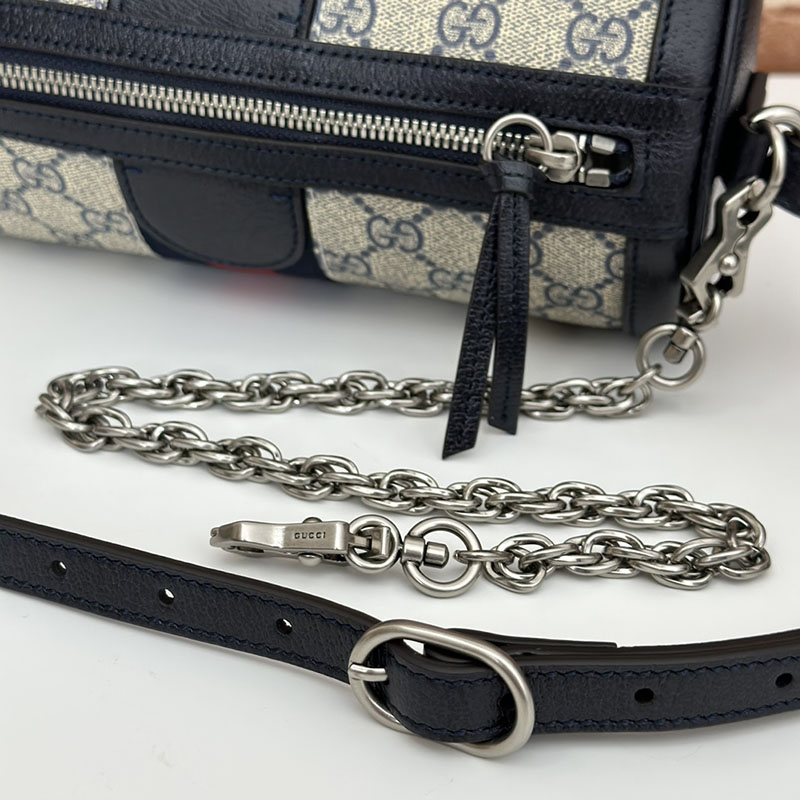 グッチ バッグ 未使用品 GUCCI オフィディア GGスプリーム ショルダーバッグ 795194 96IWG 4076 ベージュ/ブルー ショルダーバッグ レディース 本革 - 画像 (4)