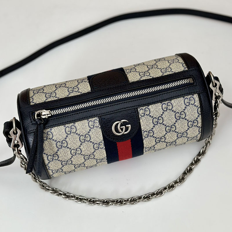 グッチ バッグ 未使用品 GUCCI オフィディア GGスプリーム ショルダーバッグ 795194 96IWG 4076 ベージュ/ブルー ショルダーバッグ レディース 本革 - 画像 (3)